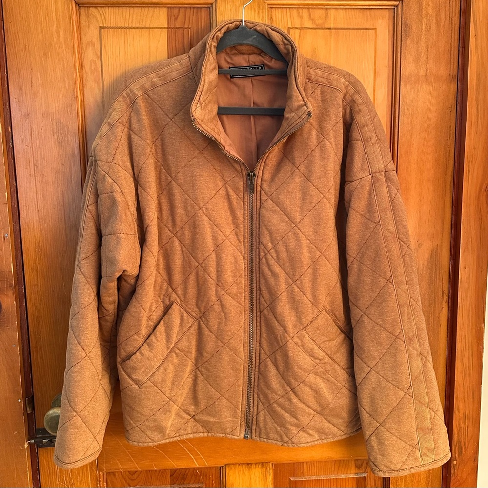 Bagatelle Oversized Quilted Camel Jacket with Dolman Sleeves - XS/